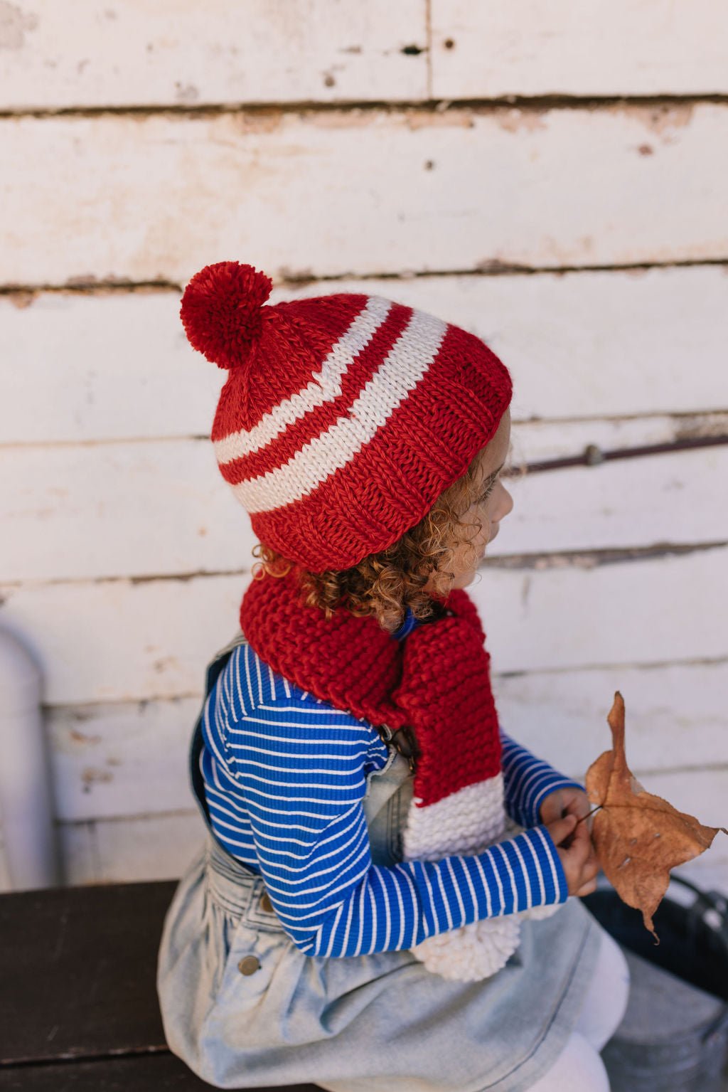 Retro Beanie Red & Cream - Acorn Kids Accessories