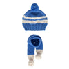 Retro Beanie & Scarf Bundle - Blue & Cream - Acorn Kids Accessories