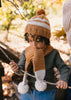 Retro Beanie & Scarf Bundle - Caramel & Cream - Acorn Kids Accessories