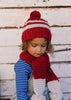 Retro Beanie & Scarf Bundle - Red & Cream - Acorn Kids Accessories