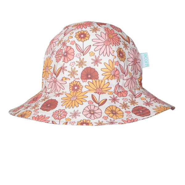 Retro Blooms Wide Brim Sunhat - Acorn Kids Accessories