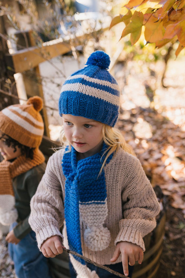 Retro Scarf Blue & Cream - Acorn Kids Accessories