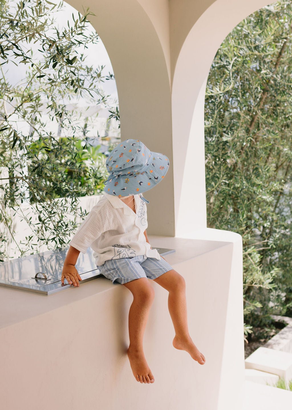 Seagulls Wide Brim Bucket Hat - Acorn Kids Accessories