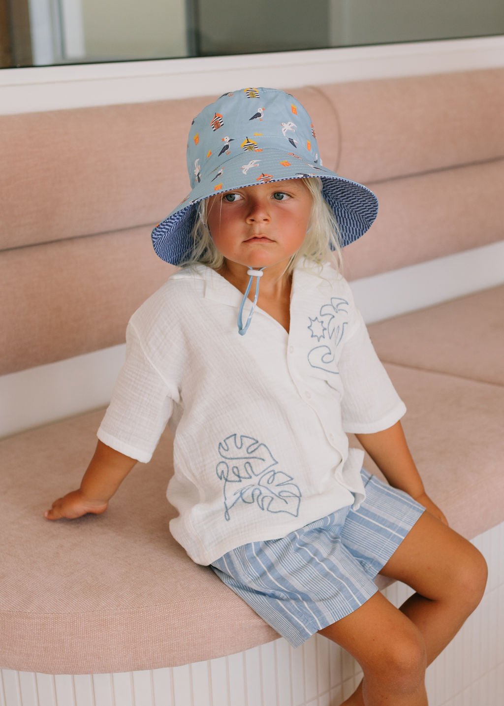 Seagulls Wide Brim Bucket Hat - Acorn Kids Accessories