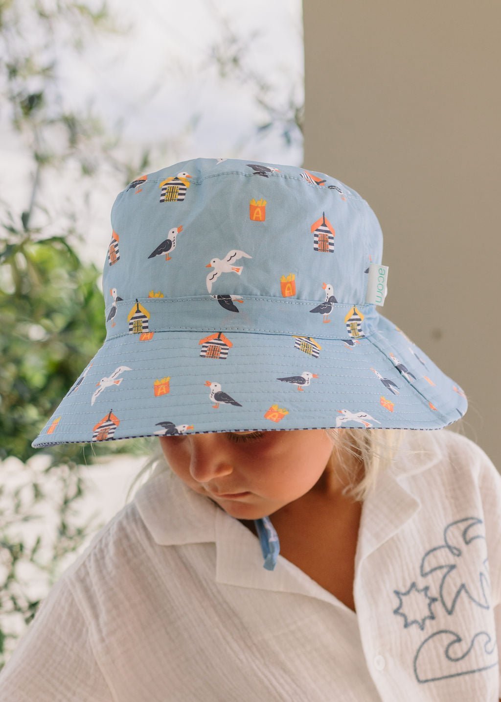 Seagulls Wide Brim Bucket Hat - Acorn Kids Accessories