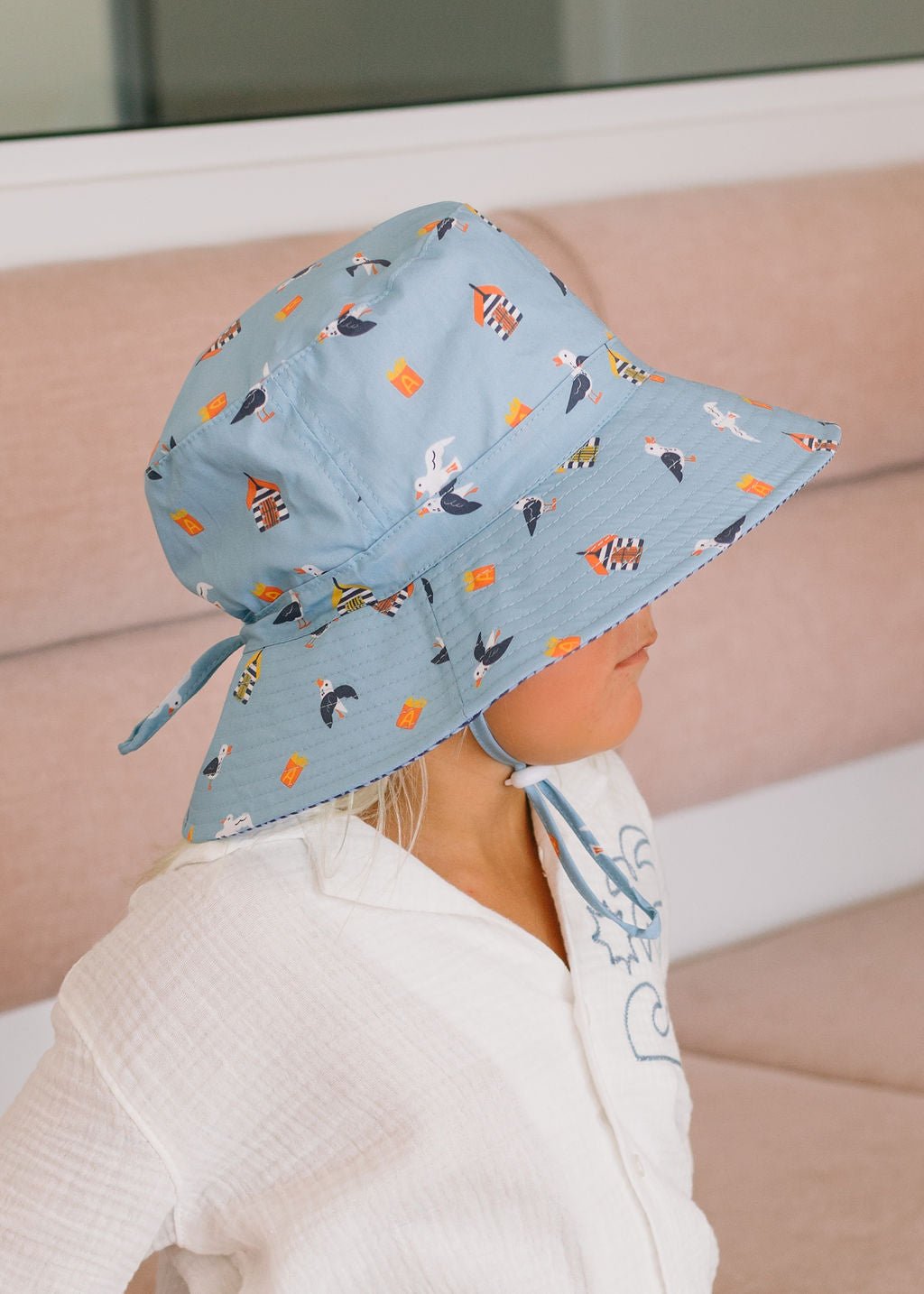 Seagulls Wide Brim Bucket Hat - Acorn Kids Accessories