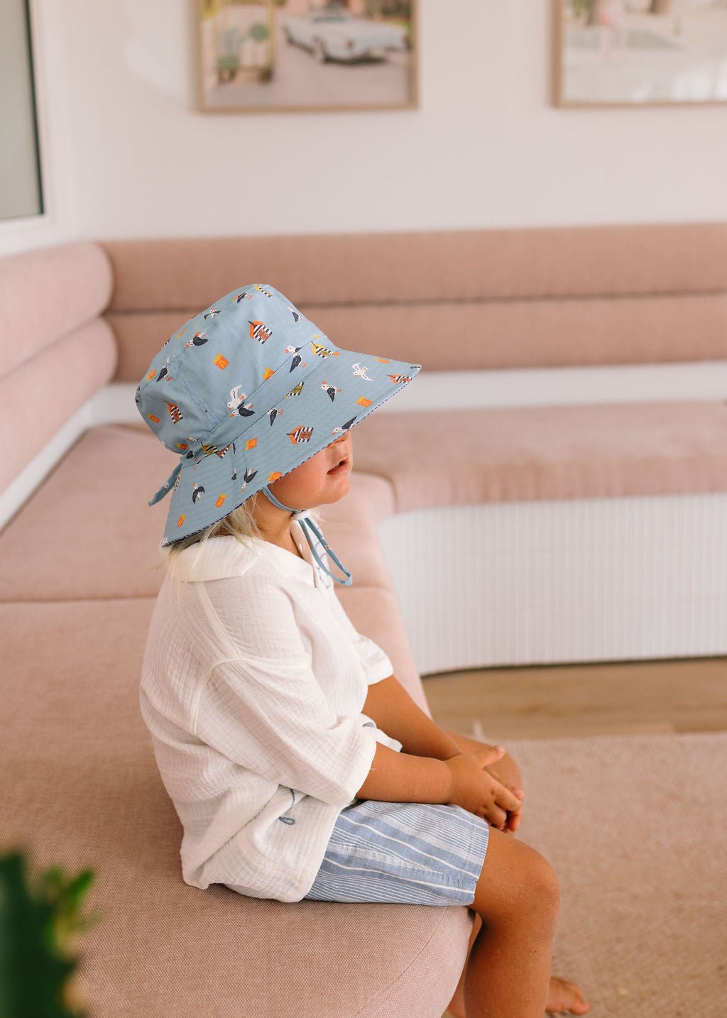 Seagulls Wide Brim Bucket Hat - Acorn Kids Accessories