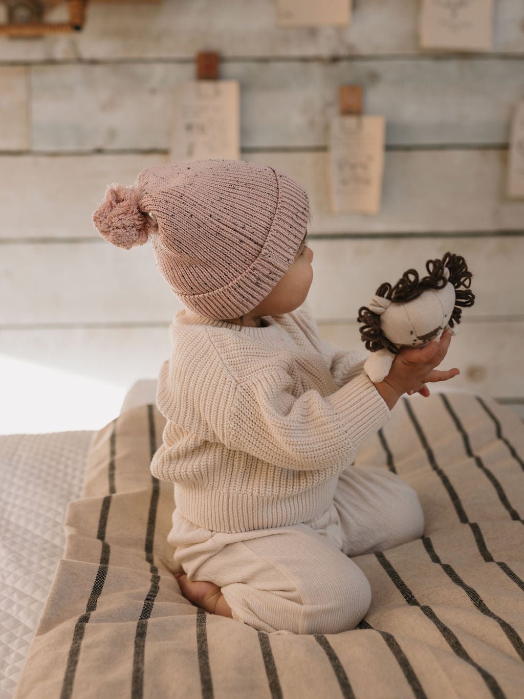 Stargaze Beanie Pink Speckle - Acorn Kids Accessories