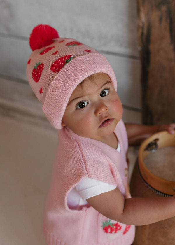 Strawberry Fields Merino Beanie - Acorn Kids Accessories