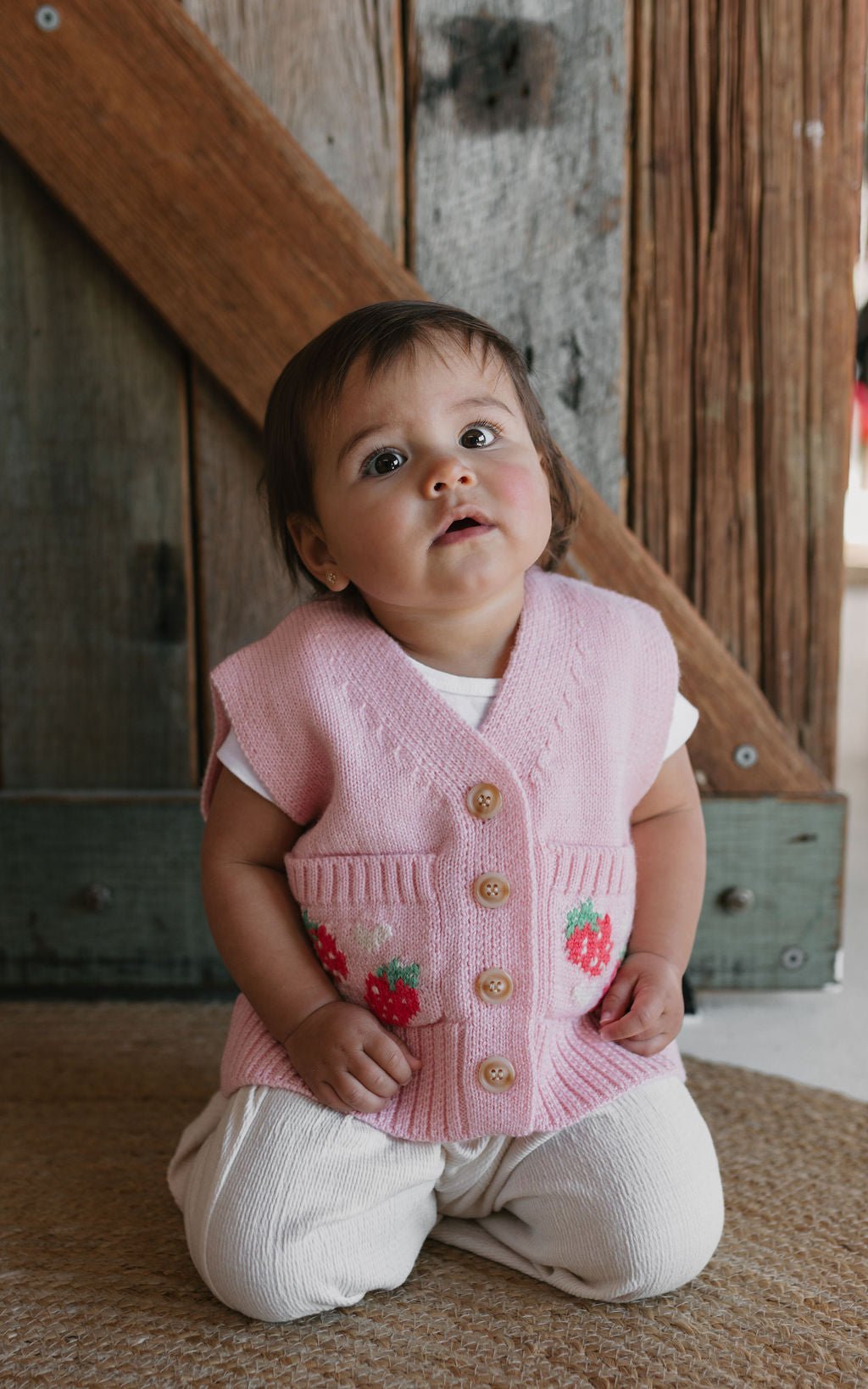 Strawberry Fields Merino Vest - Acorn Kids Accessories