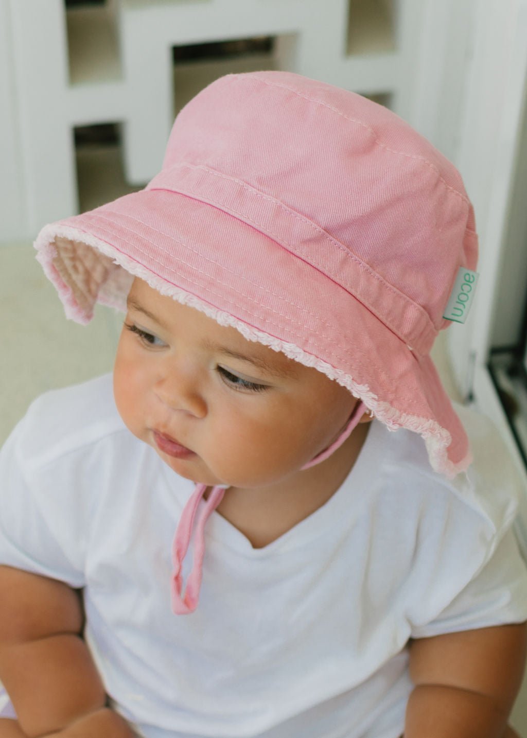 Strawberry Frayed Bucket Hat - Acorn Kids Accessories
