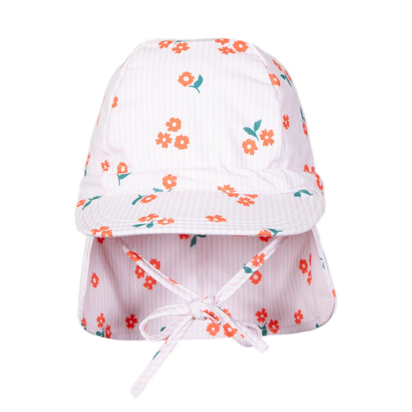Striped Posy Swim Flap Cap - Acorn Kids Accessories