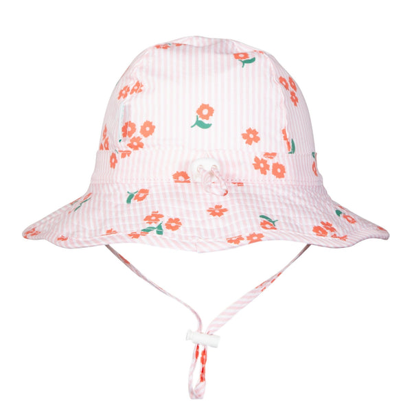 Striped Posy Wide Brim Infant Hat - Acorn Kids Accessories