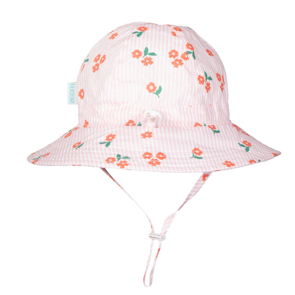Striped Posy Wide Brim Sunhat - Acorn Kids Accessories