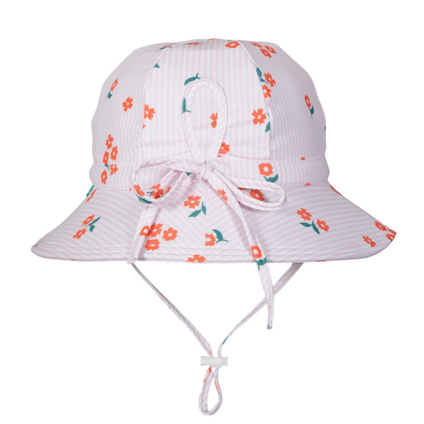 Striped Posy Wide Brim Swim Hat - Acorn Kids Accessories