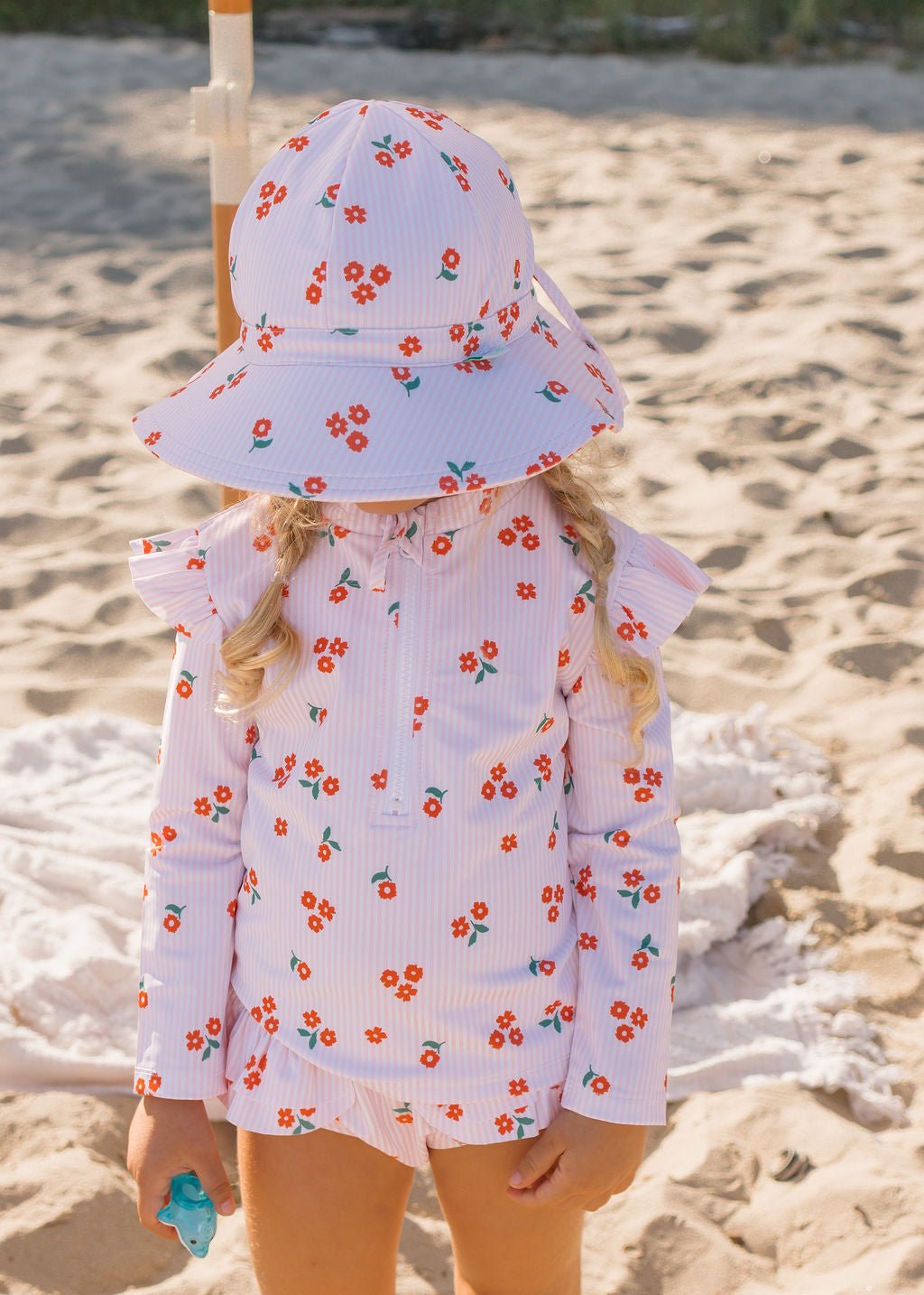 Striped Posy Wide Brim Swim Hat - Acorn Kids Accessories
