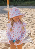 Striped Posy Wide Brim Swim Hat - Acorn Kids Accessories