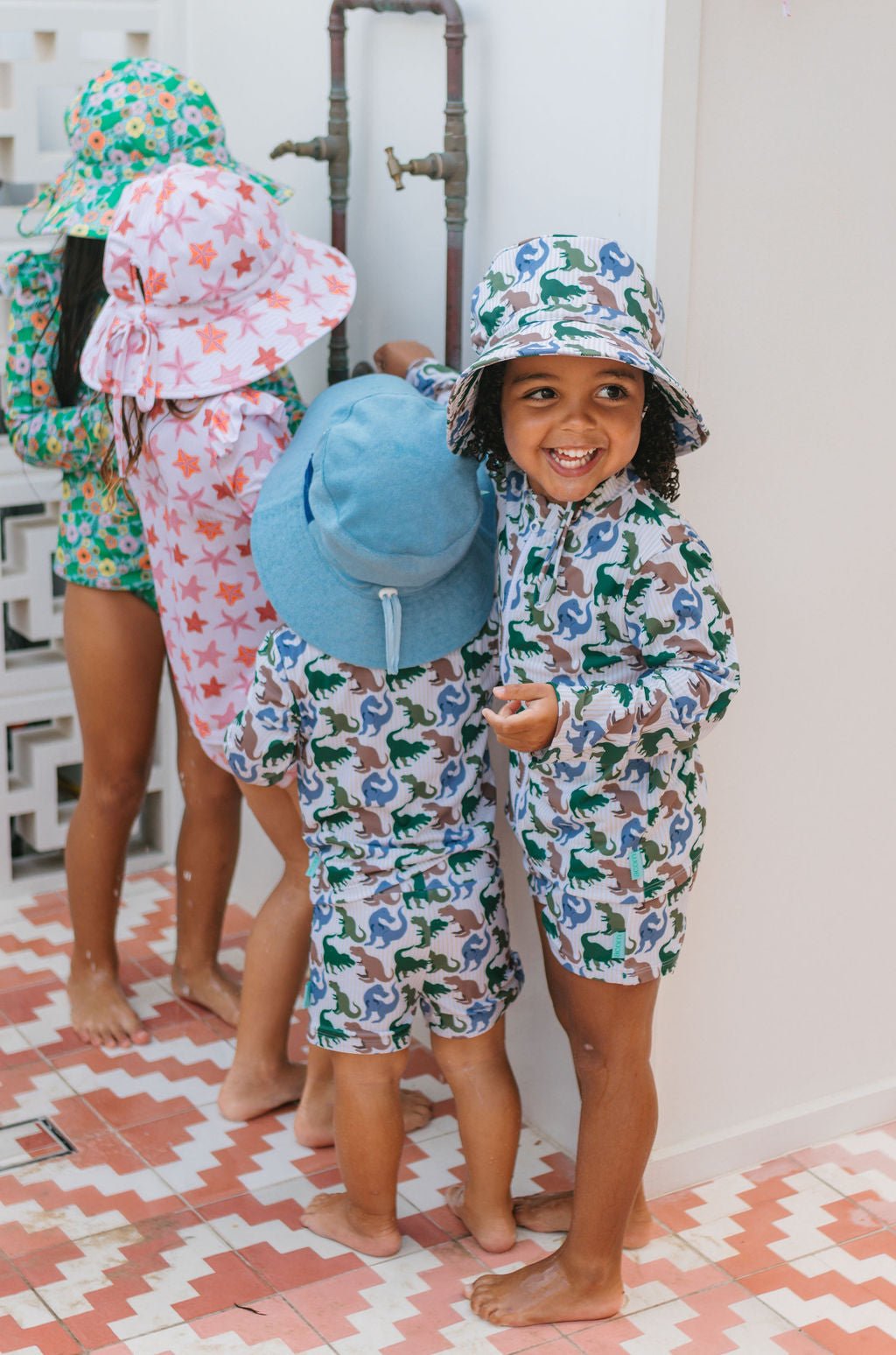 T - Rex Wide Brim Swim Hat - Acorn Kids Accessories
