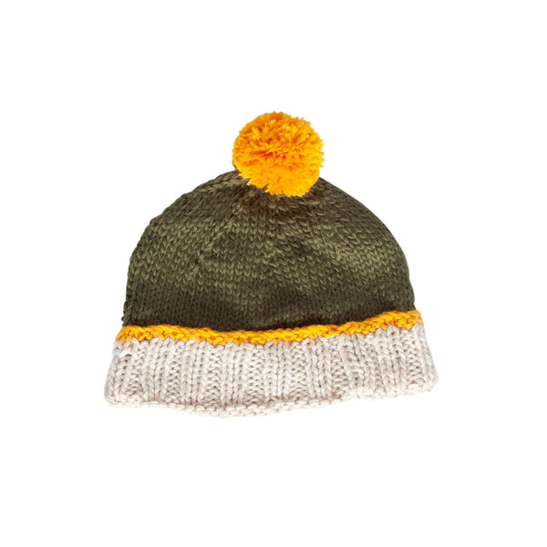 Teddy Beanie Khaki & Gold - Acorn Kids Accessories