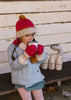 Teddy Beanie & Mittens Bundle - Fushcia and Caramel - Acorn Kids Accessories