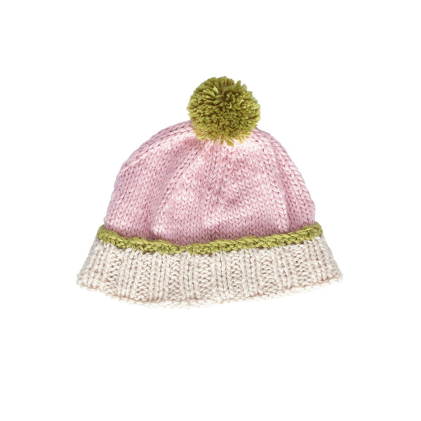 Teddy Beanie Pink & Green - Acorn Kids Accessories