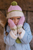 Teddy Beanie Pink & Green - Acorn Kids Accessories