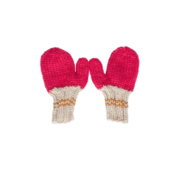Teddy Mittens Fuchsia & Caramel - Acorn Kids Accessories