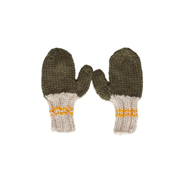Teddy Mittens Khaki & Gold - Acorn Kids Accessories