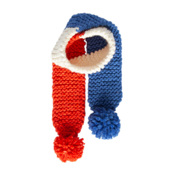 Teddy Scarf Blue & Red - Acorn Kids Accessories