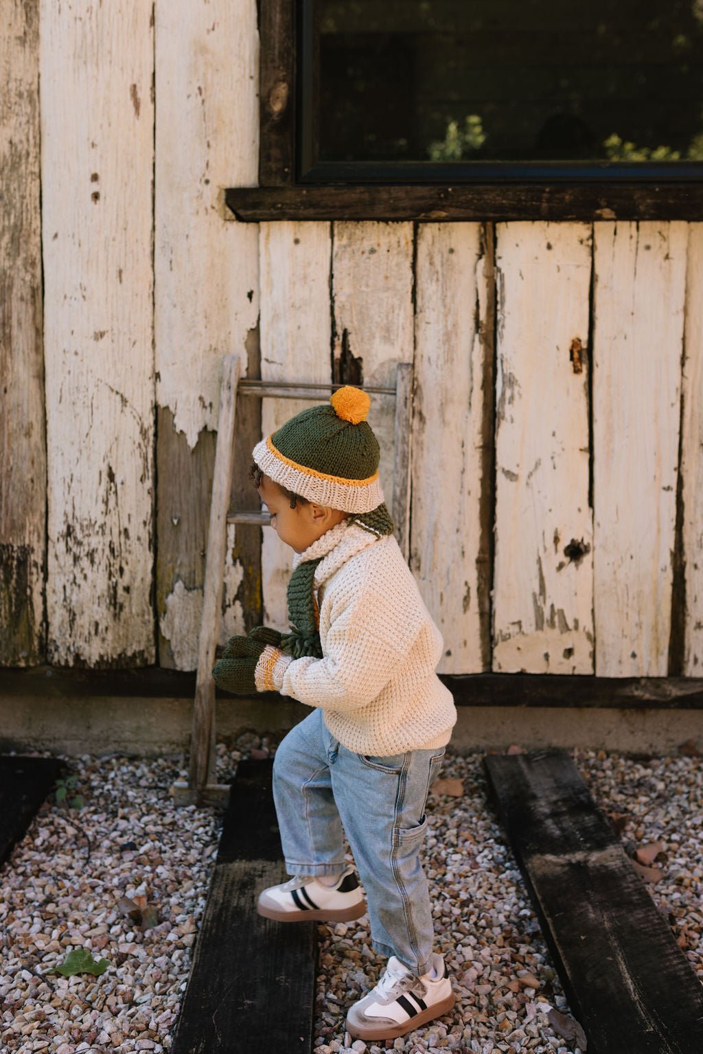 Teddy Scarf Khaki & Gold - Acorn Kids Accessories