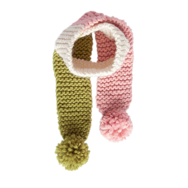 Teddy Scarf Pink & Green - Acorn Kids Accessories