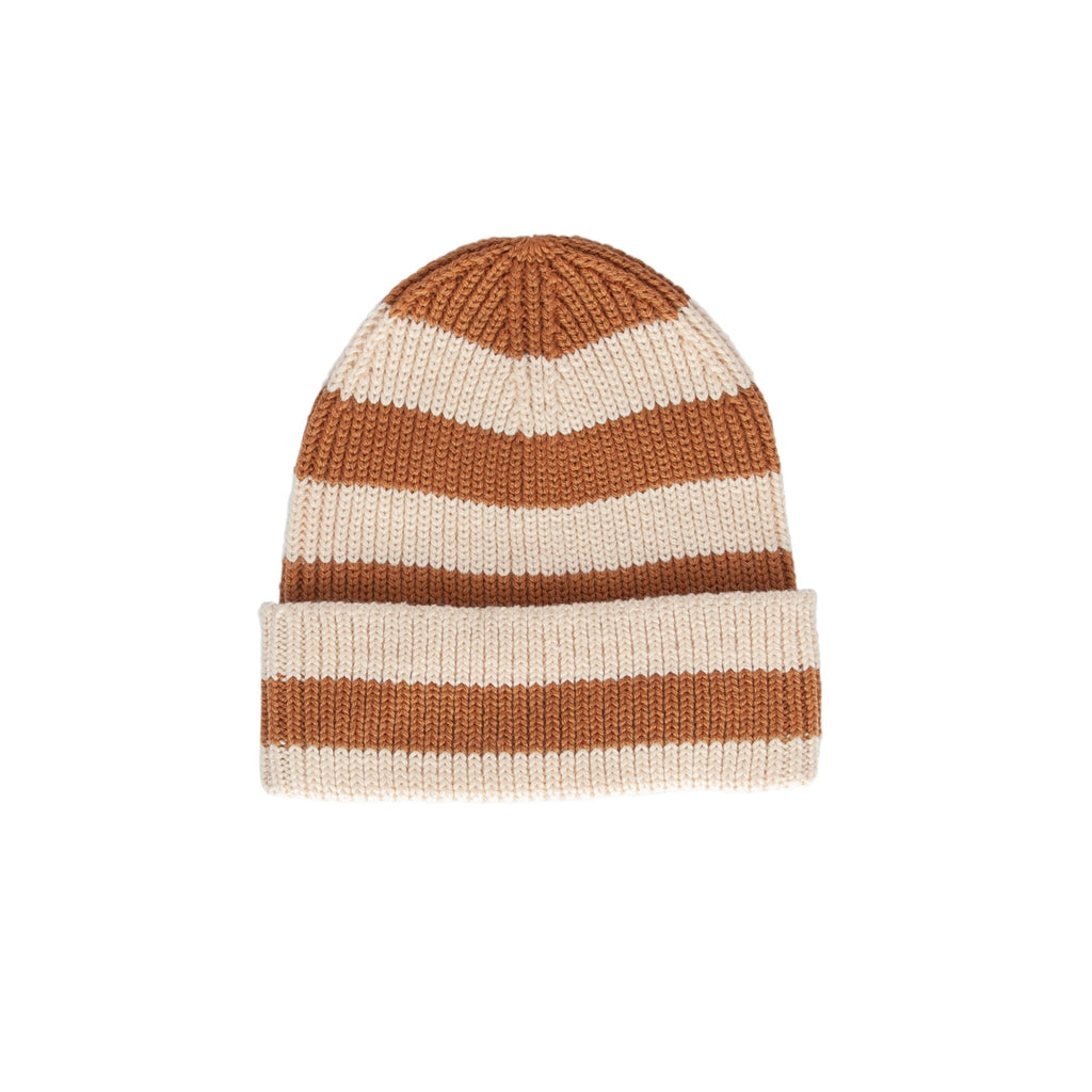 Tokyo Merino Beanie Caramel Stripe - Acorn Kids Accessories