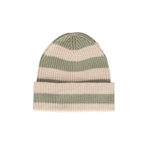 Tokyo Merino Beanie Sage Stripe - Acorn Kids Accessories