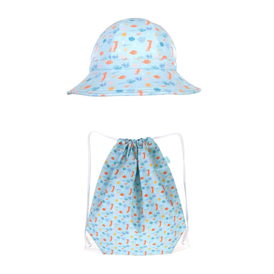 Tropical Reef Wide Brim Swim Hat and Swim Bag Bundle | Acorn Kids