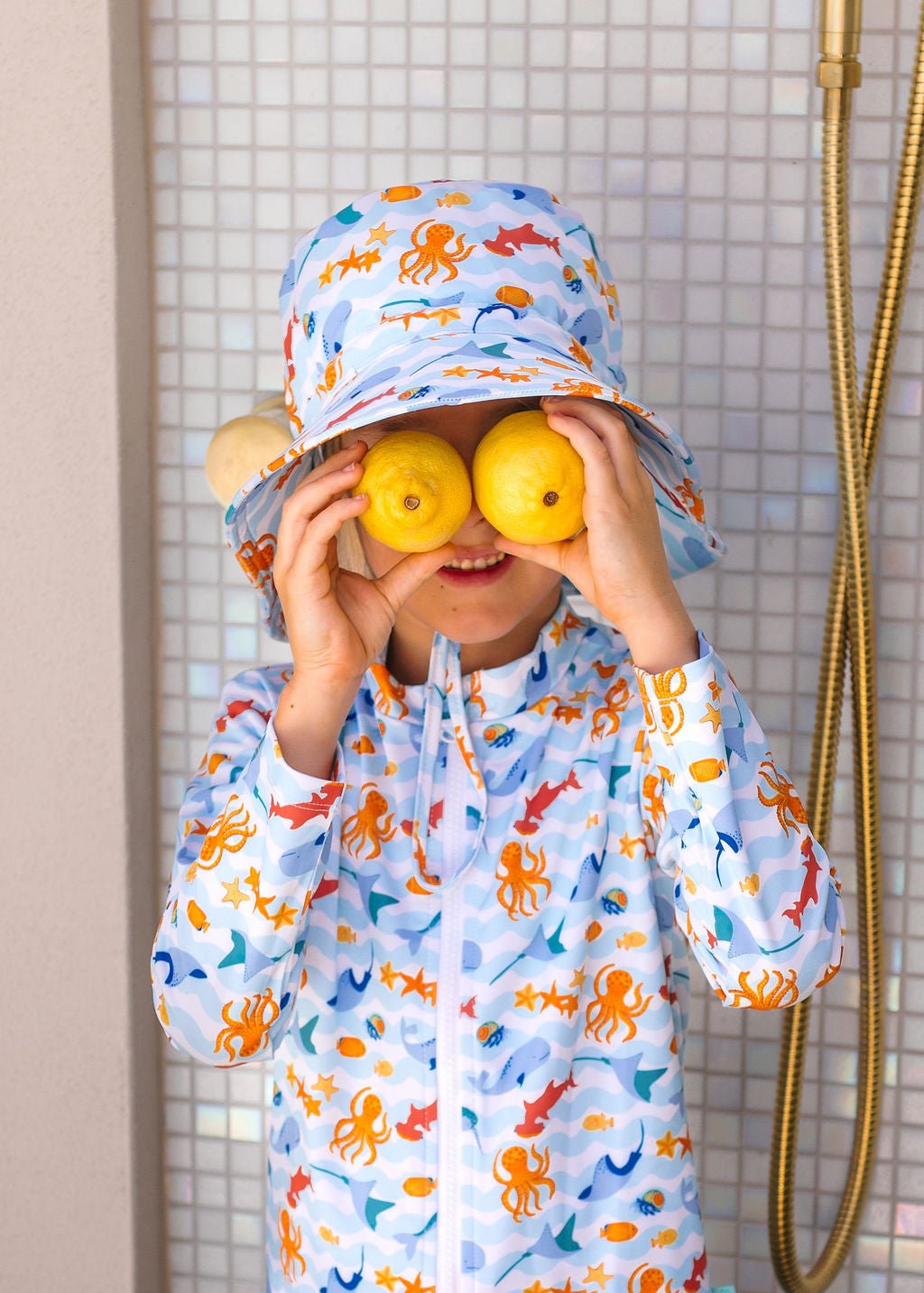 Under The Sea Wide Brim Swim Bucket Hat - Acorn Kids Accessories