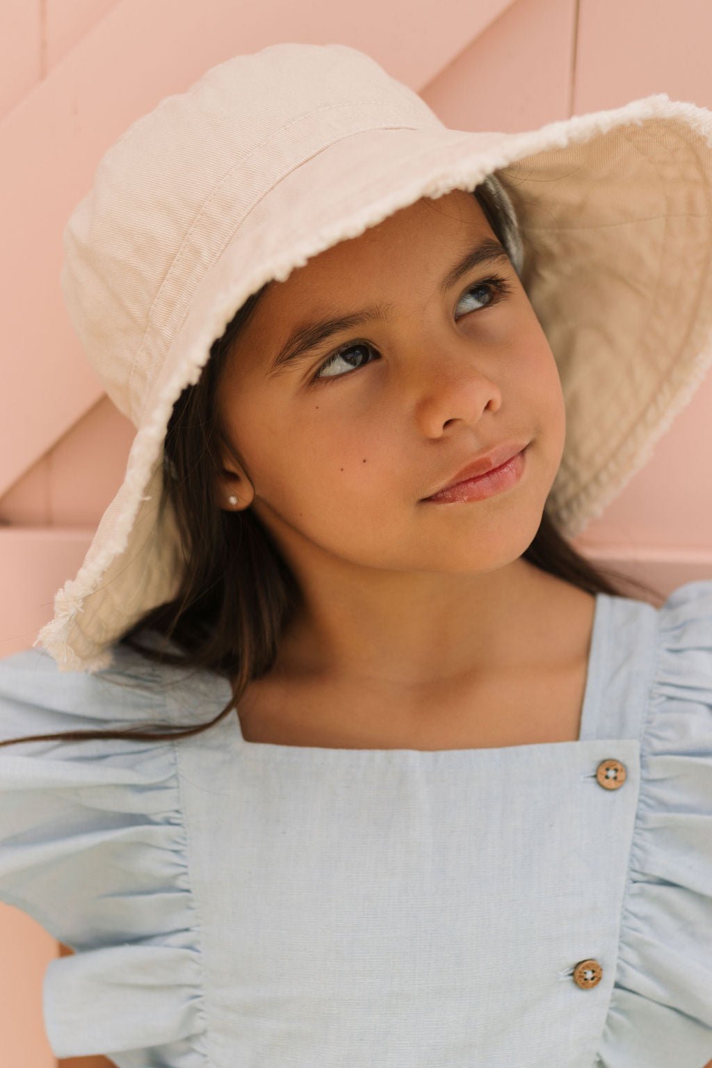 Vanilla Frayed Bucket Hat - Acorn Kids Accessories