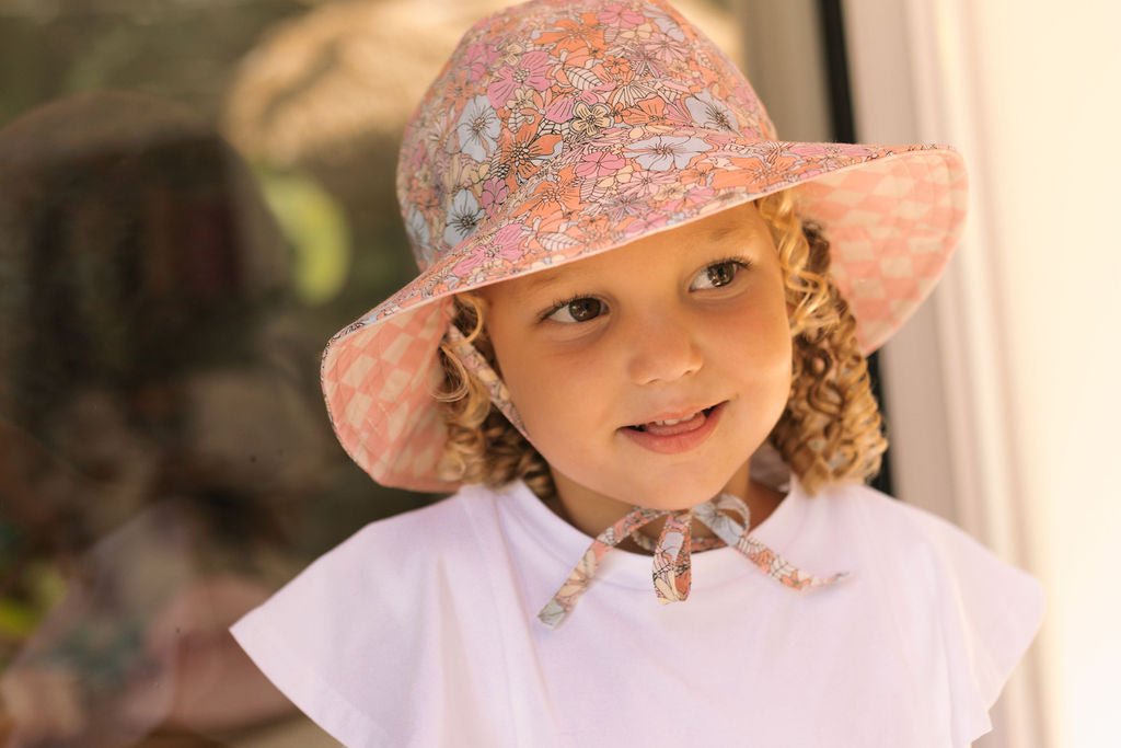 Yasmine Wide Brim Reversible Sunhat - Acorn Kids Accessories