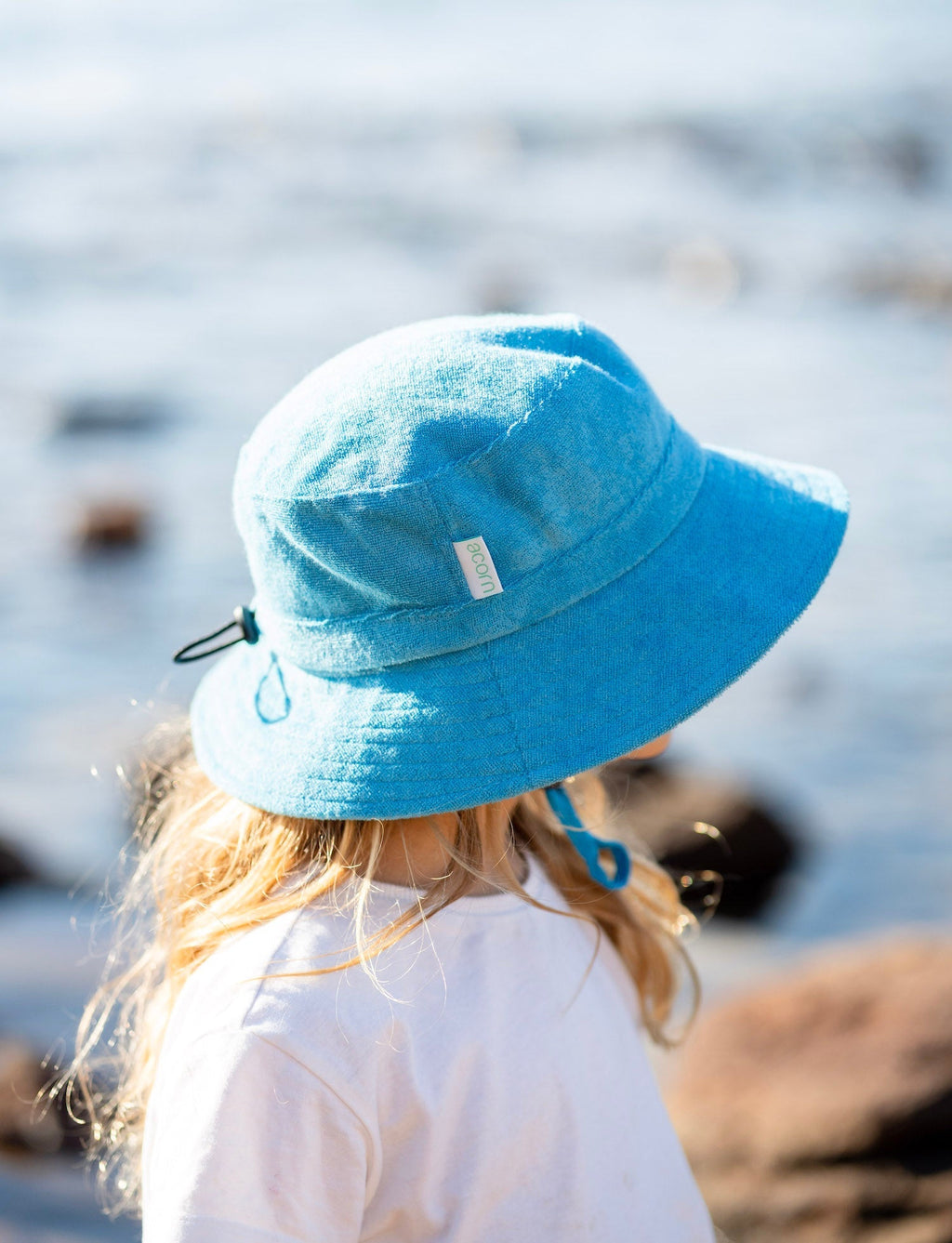 Azure Terry Towelling Bucket Hat - Acorn Kids Accessories