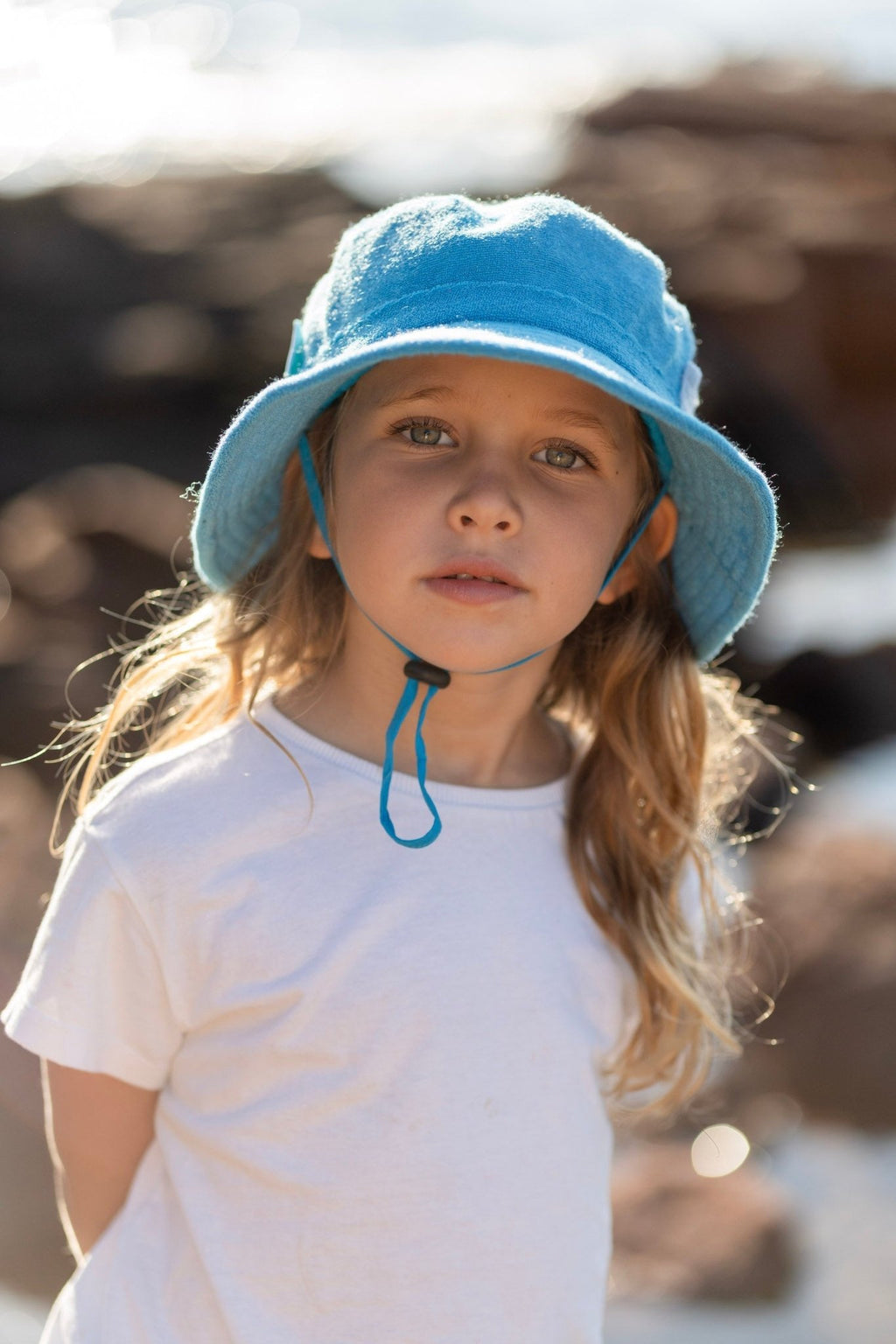 Azure Terry Towelling Bucket Hat - Acorn Kids Accessories