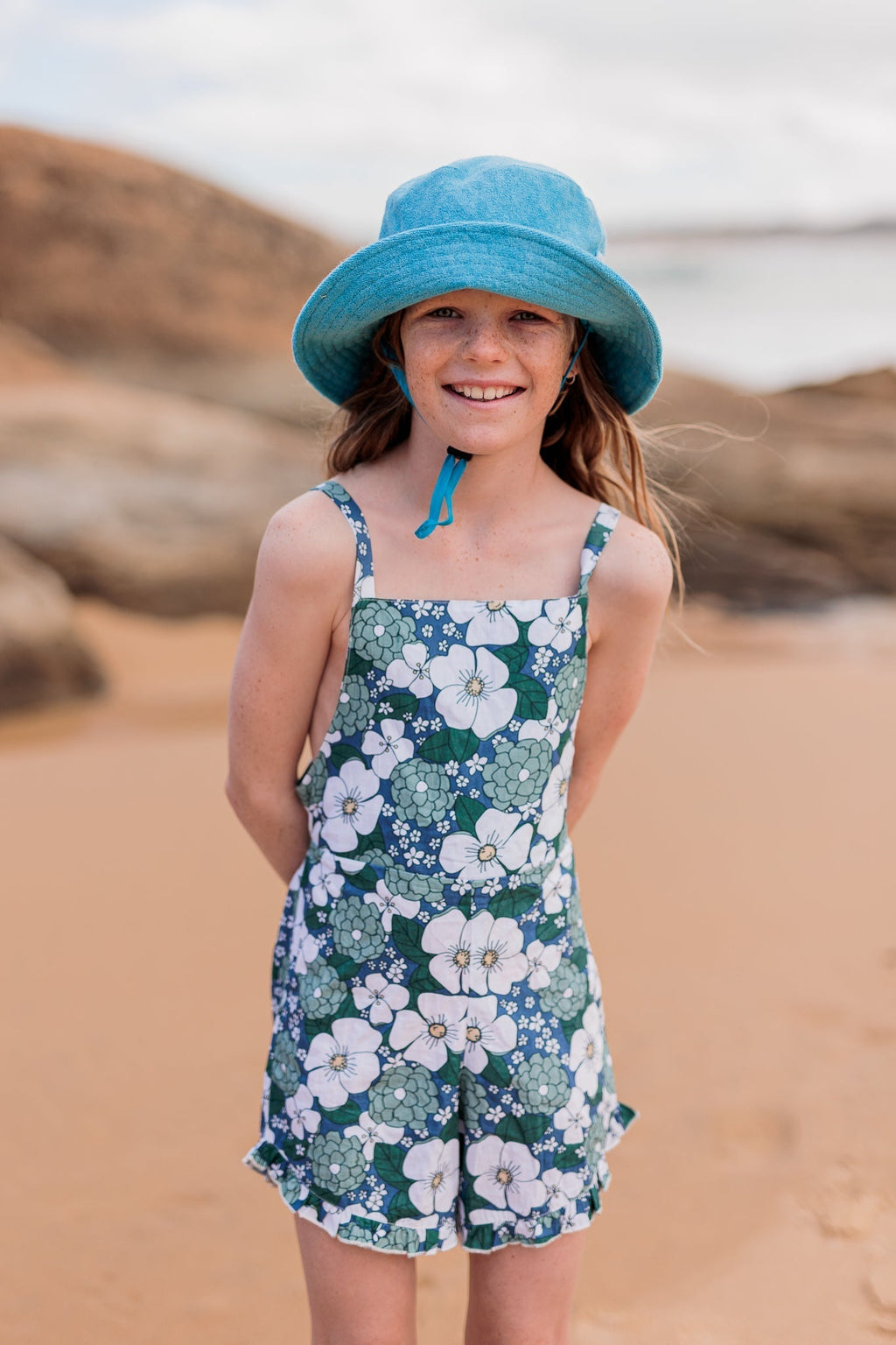 Azure Terry Towelling Bucket Hat - Acorn Kids Accessories