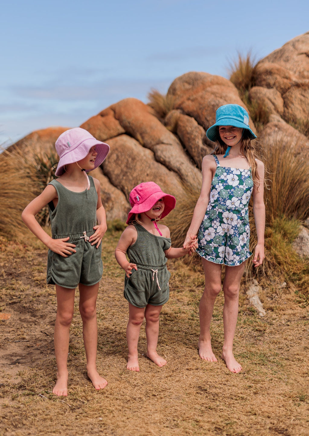 Azure Terry Towelling Bucket Hat - Acorn Kids Accessories