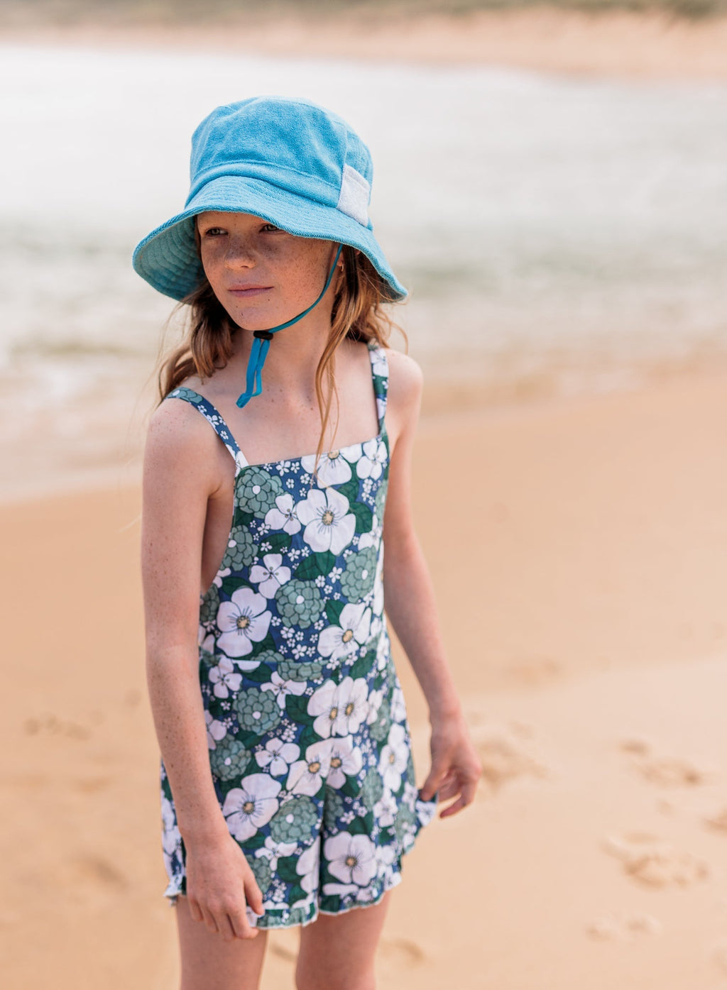 Azure Terry Towelling Bucket Hat - Acorn Kids Accessories