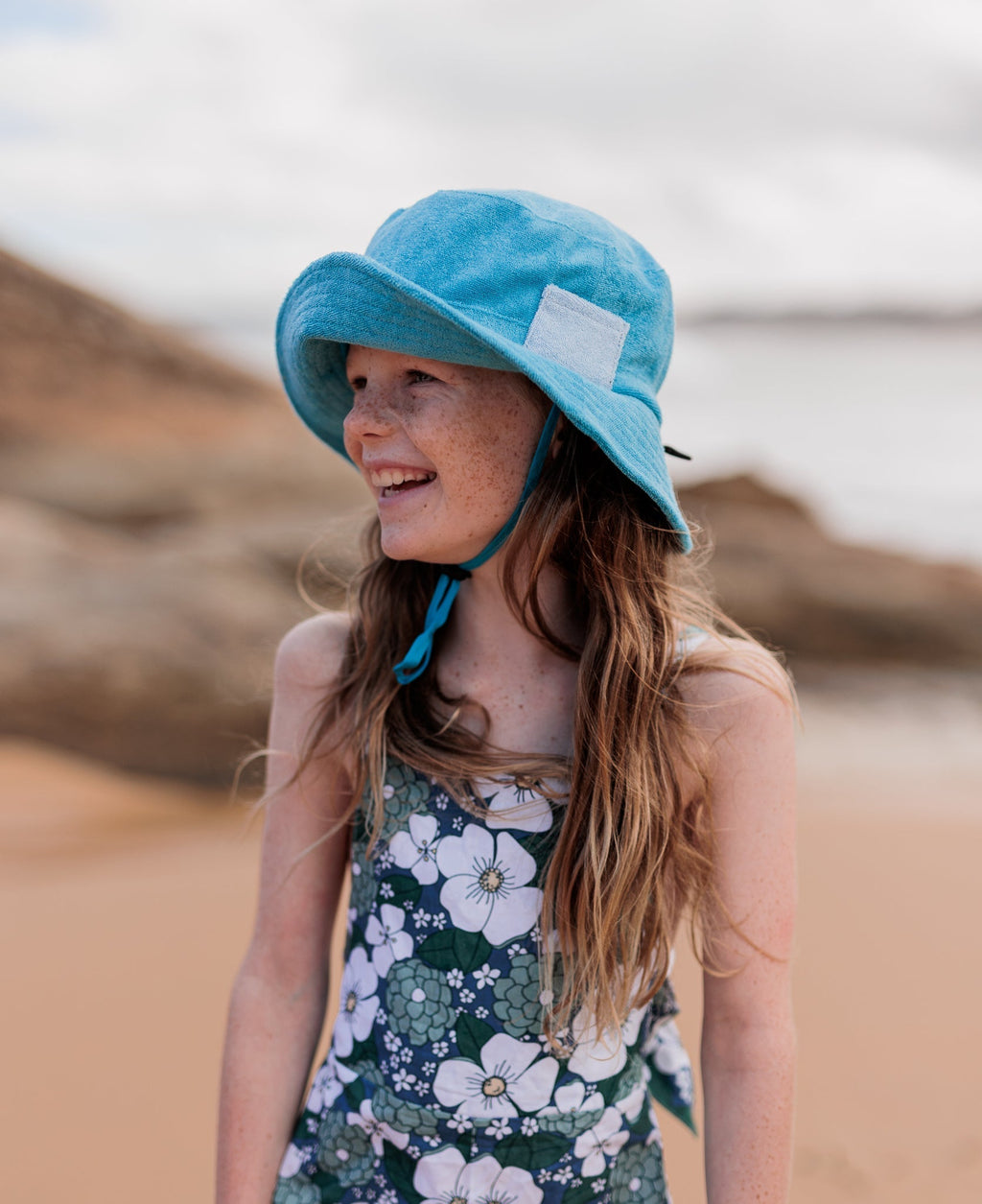 Azure Terry Towelling Bucket Hat - Acorn Kids Accessories