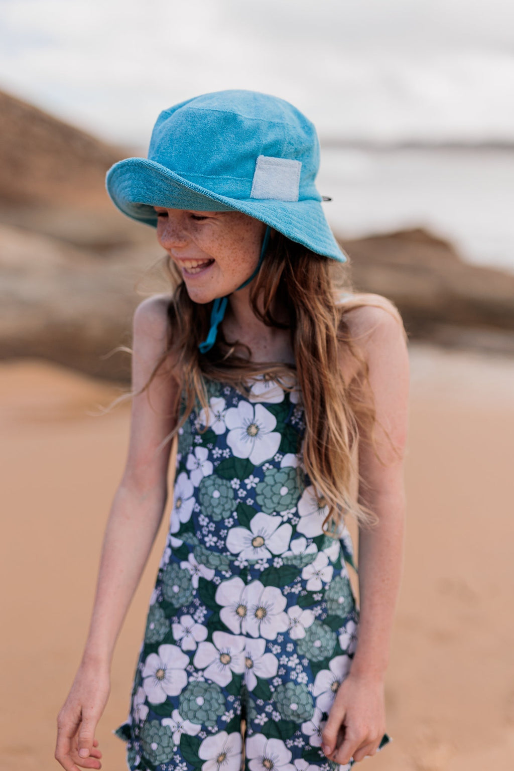 Azure Terry Towelling Bucket Hat - Acorn Kids Accessories