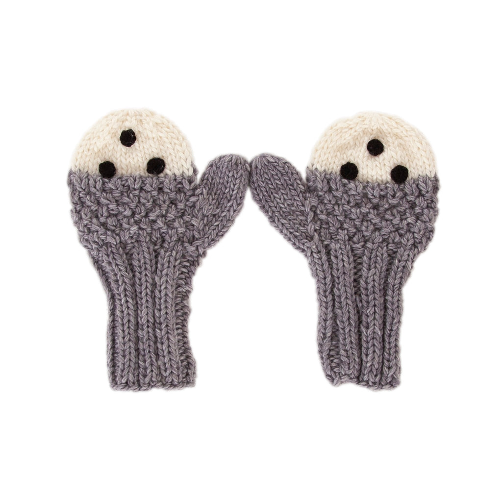 Bear Face Mittens Grey - Acorn Kids Accessories