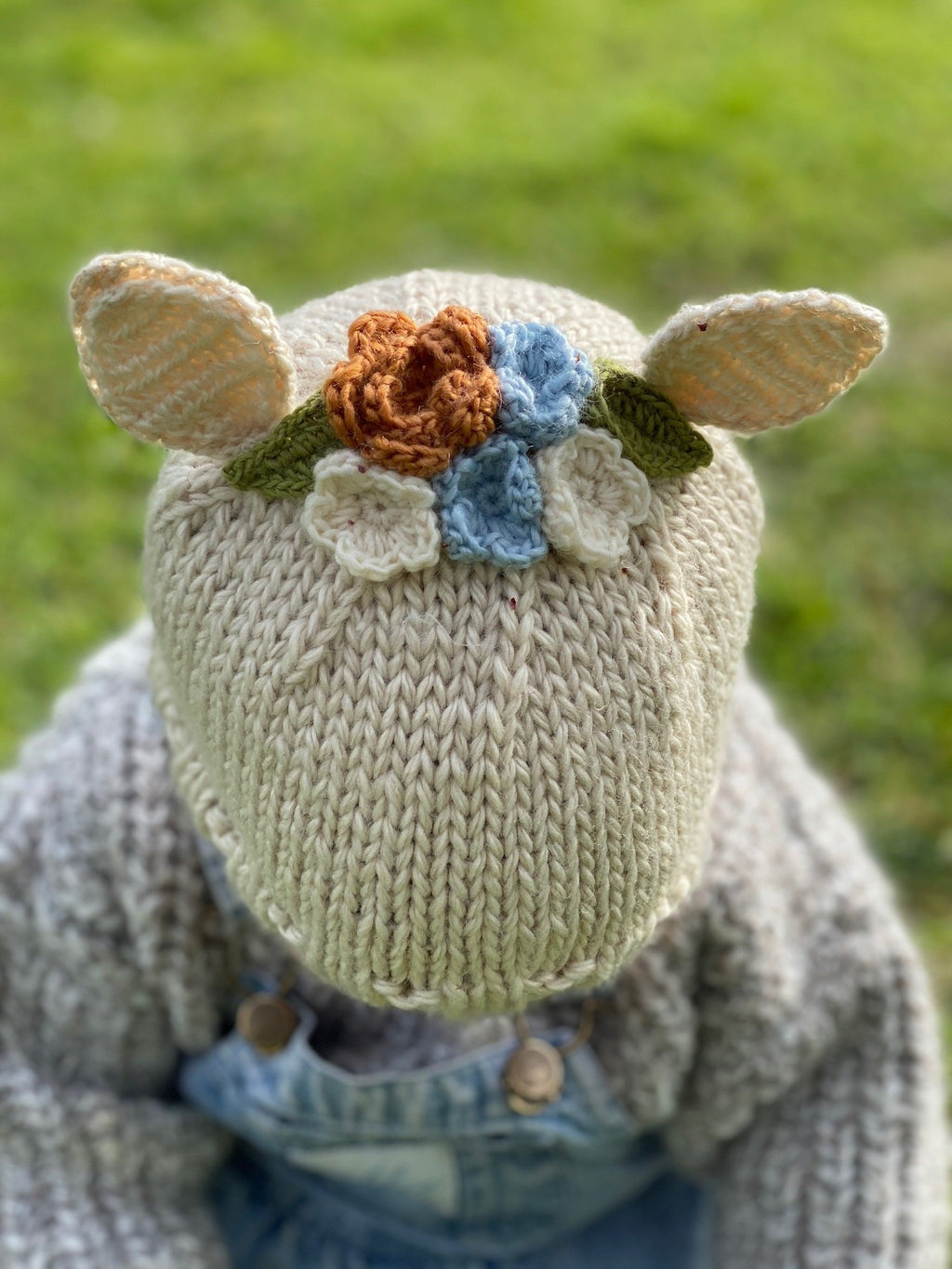 Bunny Bouquet Beanie Oatmeal - Acorn Kids Accessories