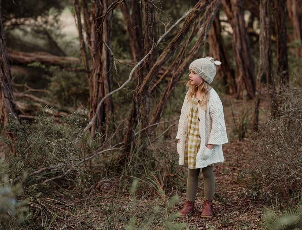 Bunny Bouquet Beanie Oatmeal - Acorn Kids Accessories