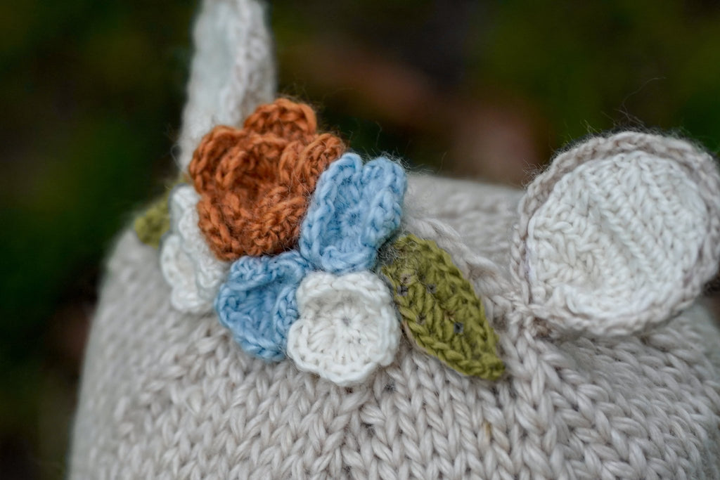 Bunny Bouquet Beanie Oatmeal - Acorn Kids Accessories