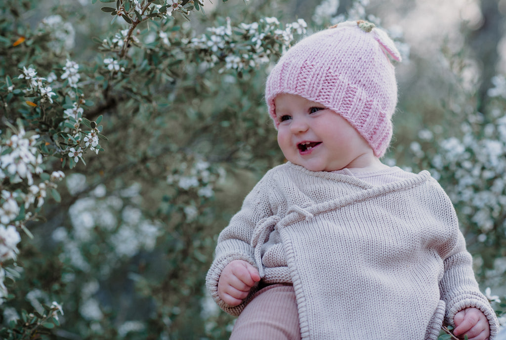 Bunny Bouquet Beanie Pink - Acorn Kids Accessories