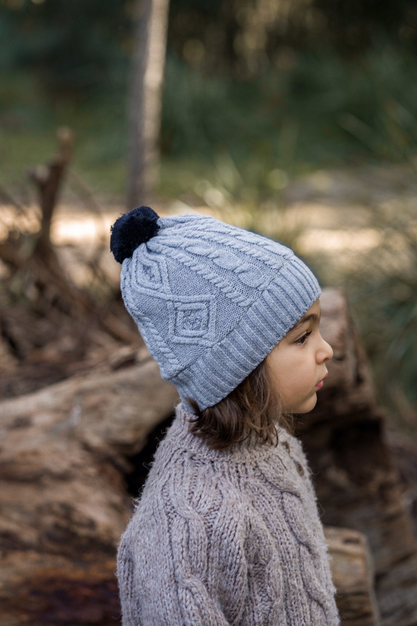 Cable Knit Beanie Grey | Acorn Kids